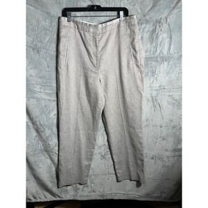 Rebecca Taylor Tailored Women's Linen Blend Pants Light Beige Size 14